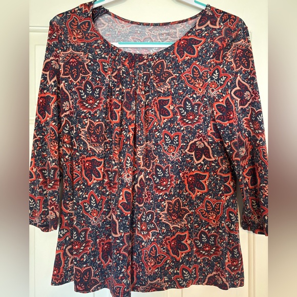 5 for $8- Autumn Floral Blouse - Picture 2 of 4